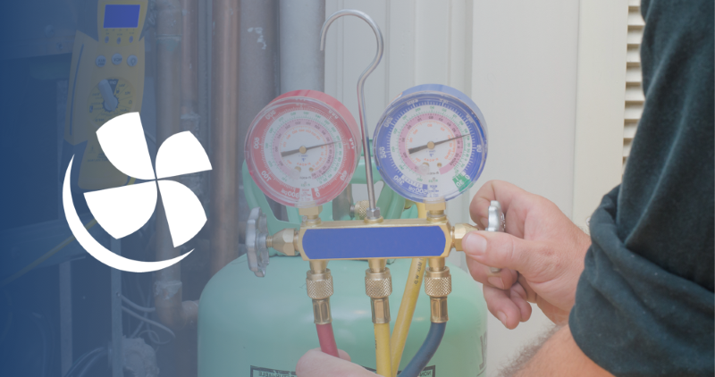 HVAC technician performing routine maintenance on refrigerant equipment