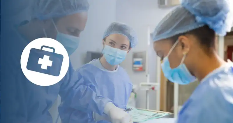 surgical tech working in an operating room