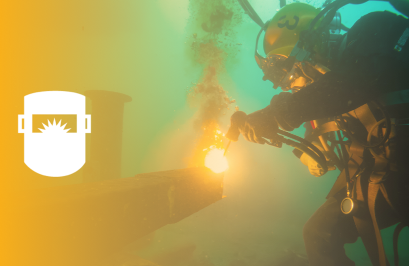 underwater welder working underwater
